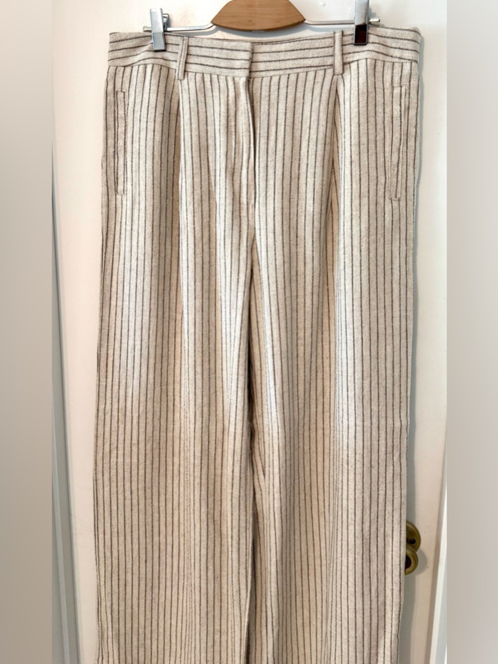 NEW Cream and Black Line Striped Pants Size 10